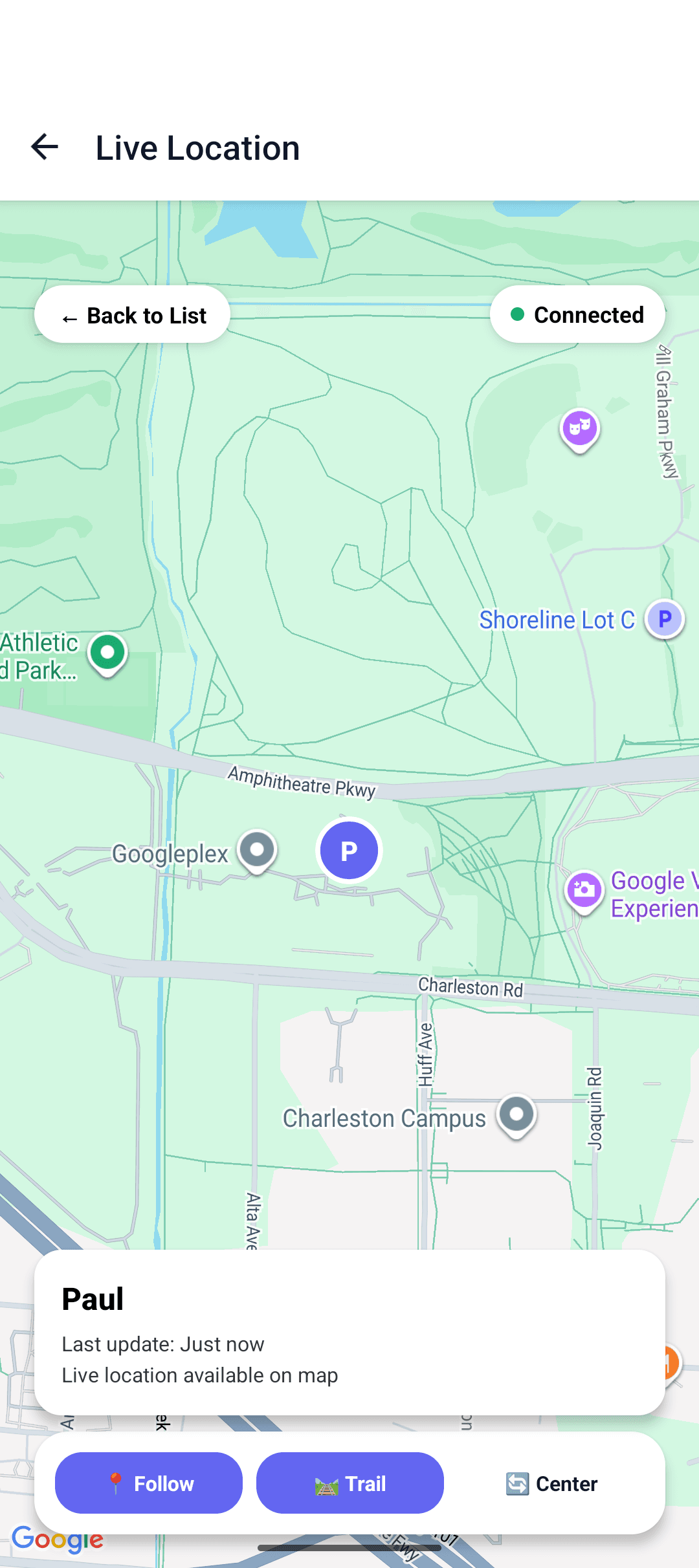 Live location — SafeAnywhere Parental Control